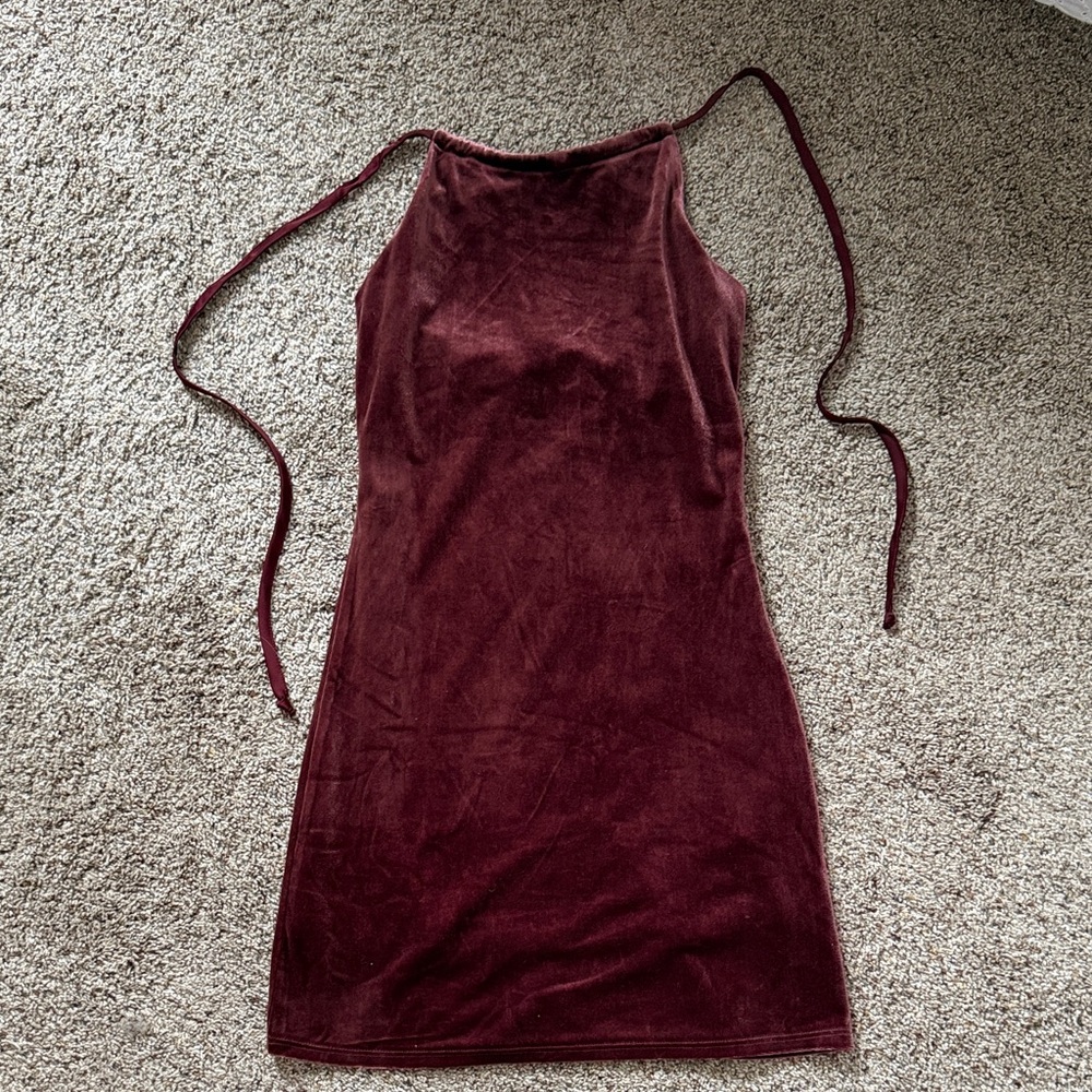 Wild Fable Maroon Backless Dress